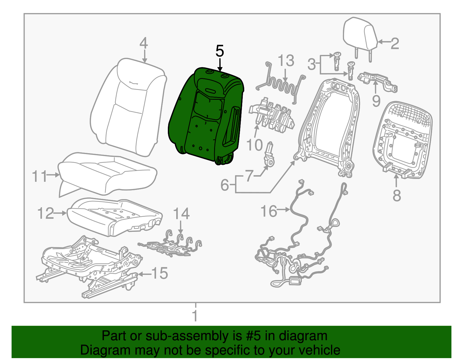 Driver Seat Back Pad - GM (84085983)