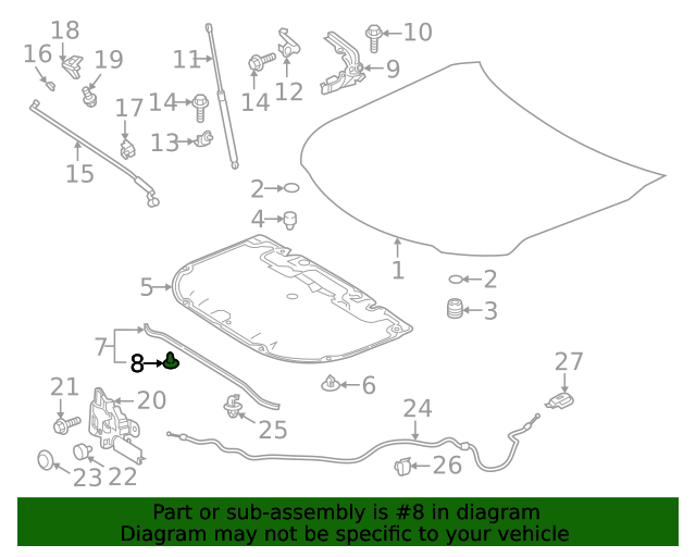 20182021 Toyota Camry Front WeatherStrip Clip 9046704032 Toyota