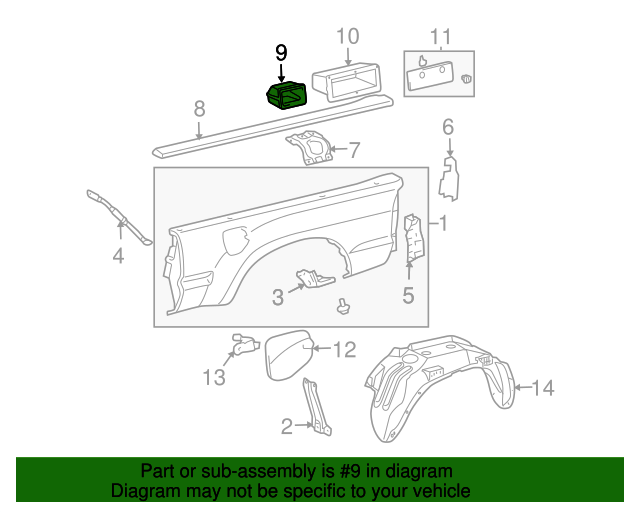 20052012 Toyota Truck Bed Storage Box (Front) 6499104011