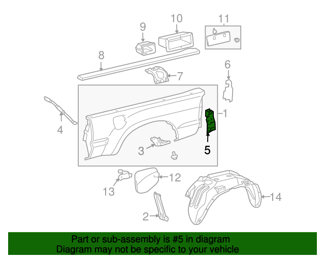 20052015 Toyota Side Panel Brace 6643304020 Toyota Parts