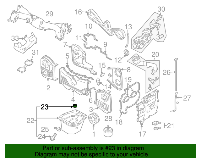 19902012 Subaru Engine Oil Pan Gasket 11122AA340 Subaru Parts For You