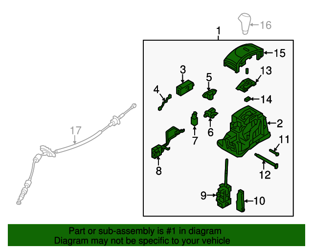 467002V210 Automatic Transmission Shift Lever 20122017 Hyundai