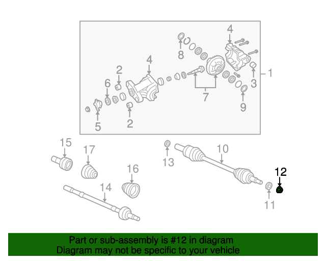 thumbnail image 2 of GM Genuine Rear Wheel Drive Shaft Flange | 23507225 | GM 2 of 13