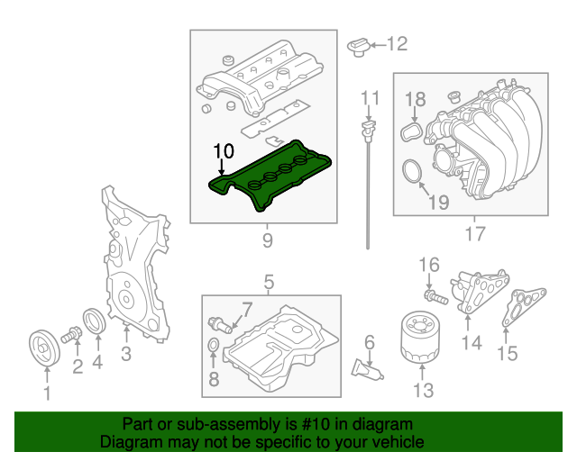 20162020 Mazda MX5 Miata Valve Cover Gasket PEES10235 QuirkParts