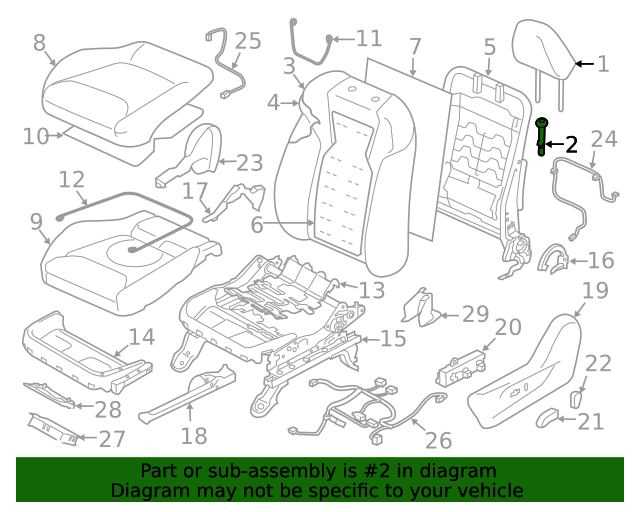 64106FL030VH Headrest Guide 20192021 Subaru Forester World OEM
