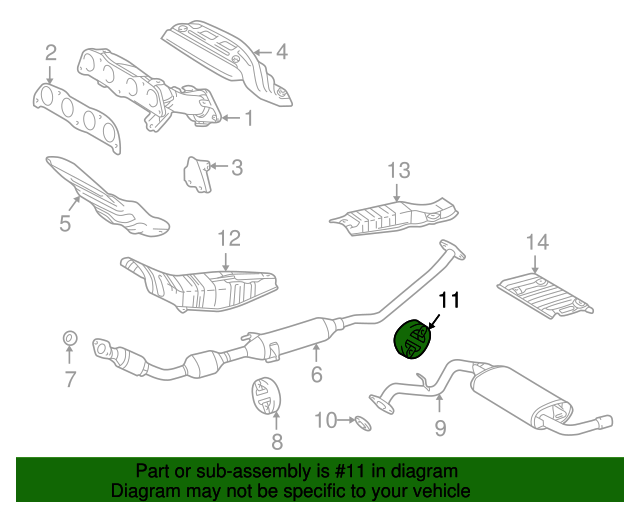 20032008 Pontiac Vibe Muffler & Pipe Insulator 88969145
