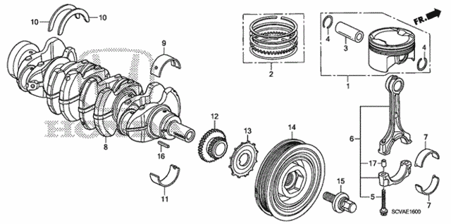 Piston - Crankshaft for 2010 Honda Element #0