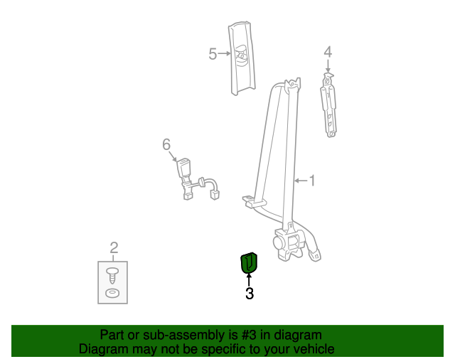 20182021 Toyota Seat Belt Retractor Cover 732330C010C1 Toyota