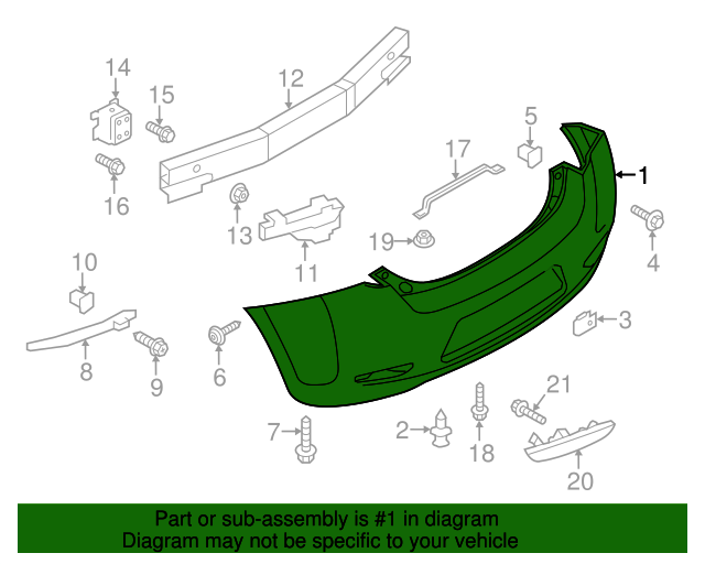 20112012 Nissan LEAF Bumper Cover HEM223NA2H Nissan Parts Plus