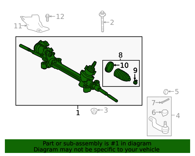 20192023 Toyota RAV4 Rack And Pinion Assembly 442500R012 Toyota Parts