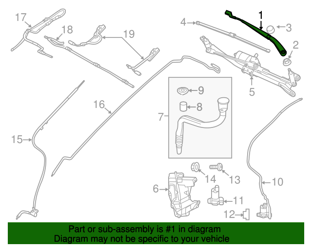 20122019 Land Rover Range Rover Evoque Wiper Arm LR086384 OEM Parts