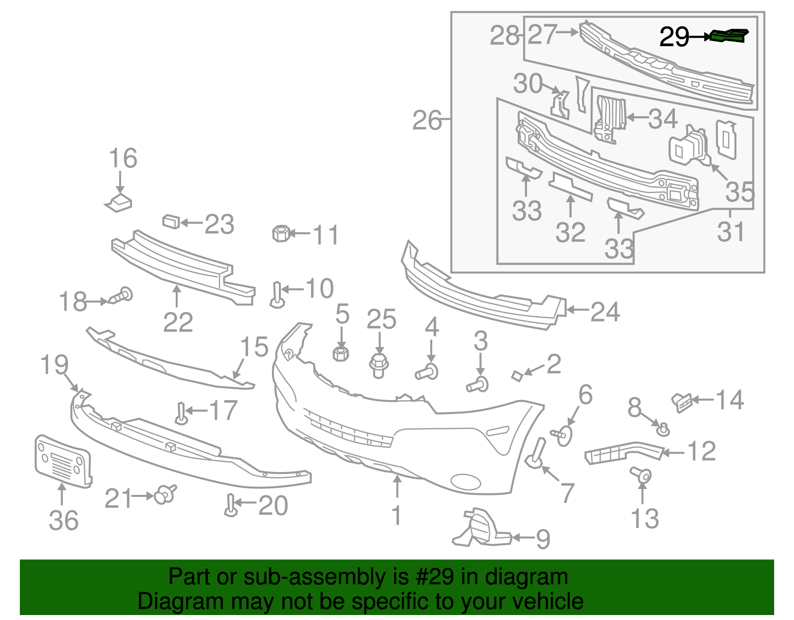 Front Driver Side Bumper Fascia Side Bracket - GM (96848178)