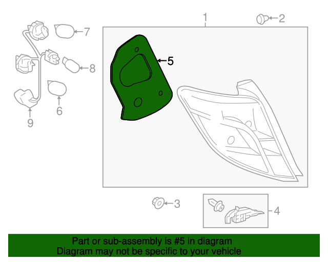 8155452820 Tail Light Gasket 20122014 Toyota Yaris DiscMonster