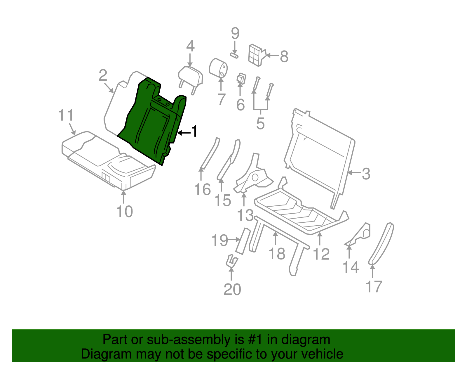 Seat Back Cover - Ford (GL7Z-7866601-FB)