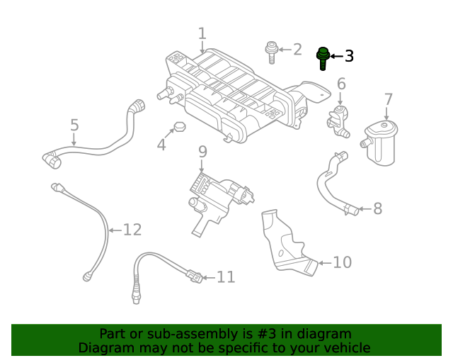 1129006146B Vapor Canister Mount Bolt 20192023 Kia Forte Kia