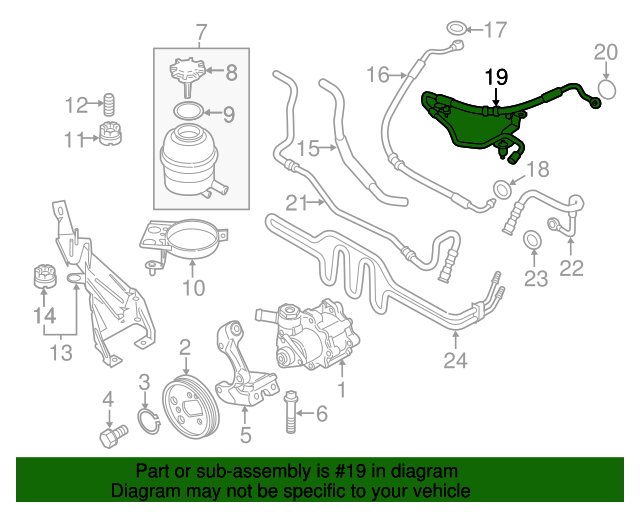 32416794669 20132015 BMW X1 Power Steering Pressure Hose (32416