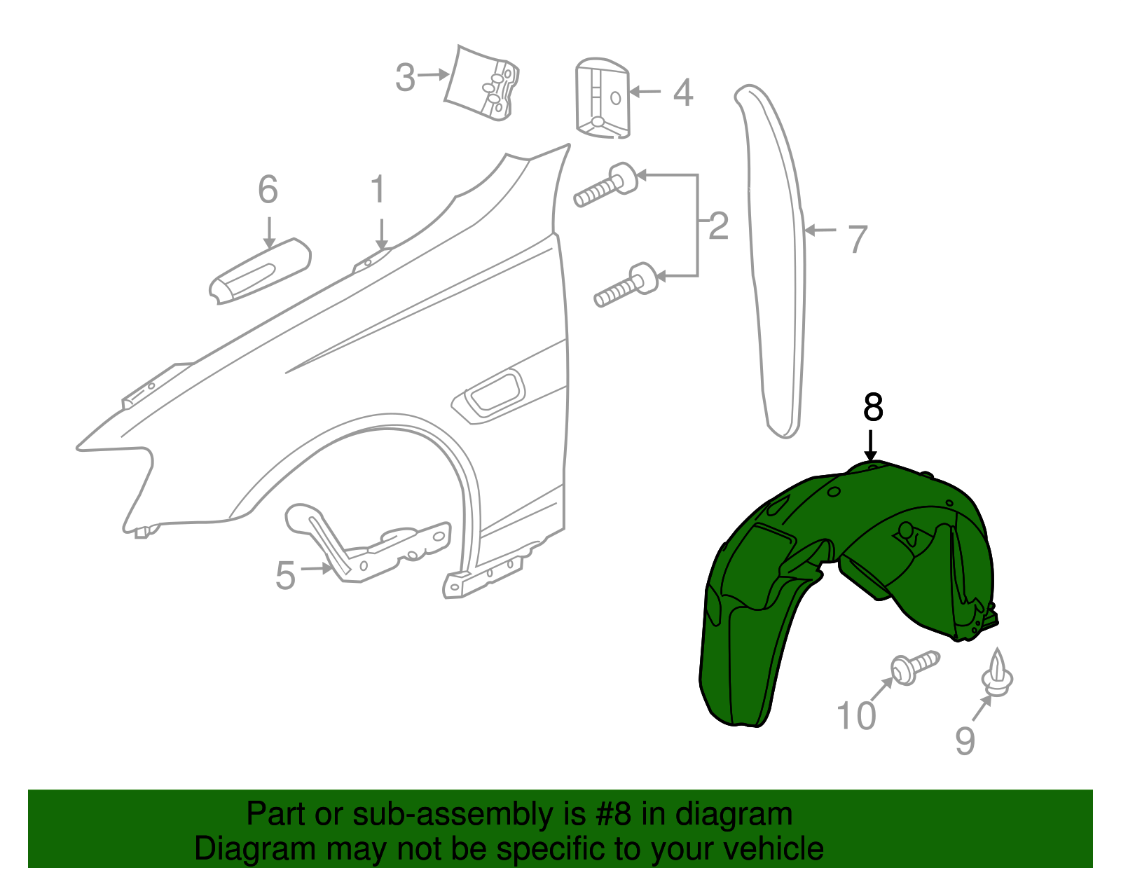 Passenger Side Front Wheelhouse Liner - GM (92270538)