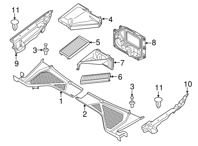 64119248294 - 2007-2019 BMW Cabin Filter Element Set (64-11-9-248 