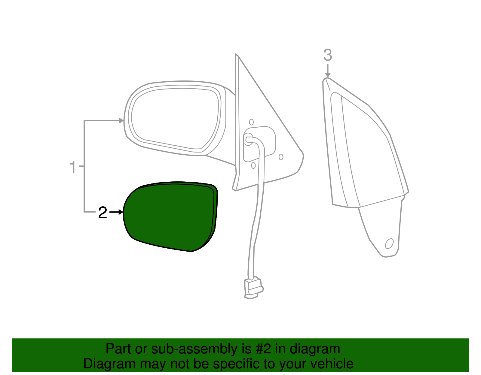 Mirror Glass - Ford (YL8Z-17K707-CA)