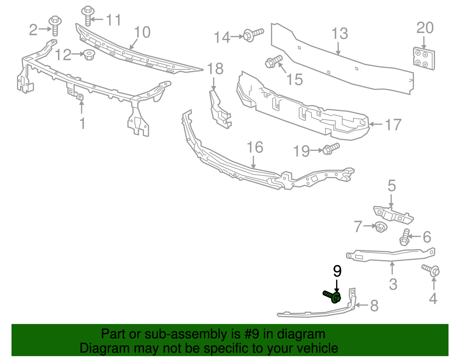 Front Bumper Fascia Retainer - Buick (90450482)