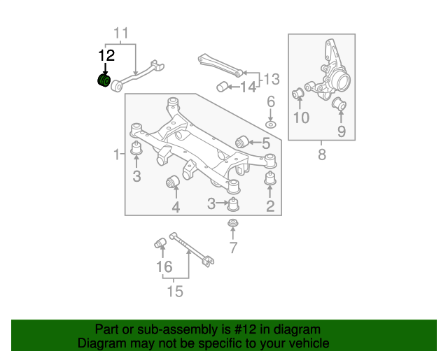 551162E000 Trailing Arm Bushing 20052010 Kia Sportage Kia.Parts Store