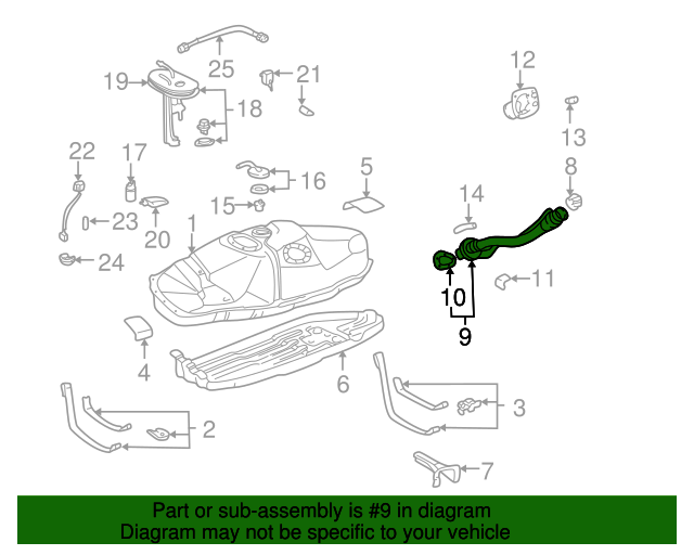 20022004 Toyota Fuel Filler Neck 7721304020 Toyota Parts Center
