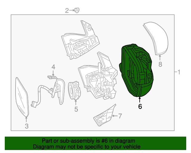 20162023 Honda Mirror Housing 76203TG7A02 Honda Auto Parts Warehouse