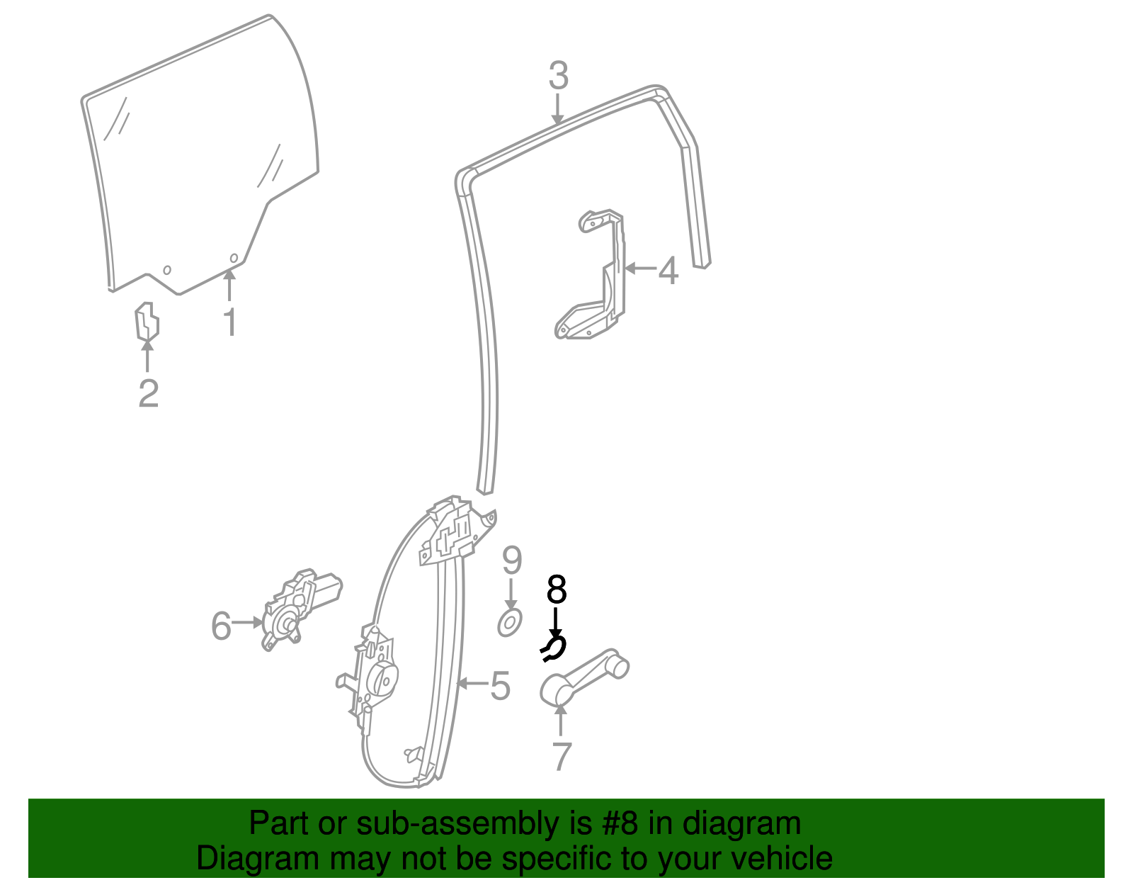 Door Window Handle Retainer - GM (94535137)