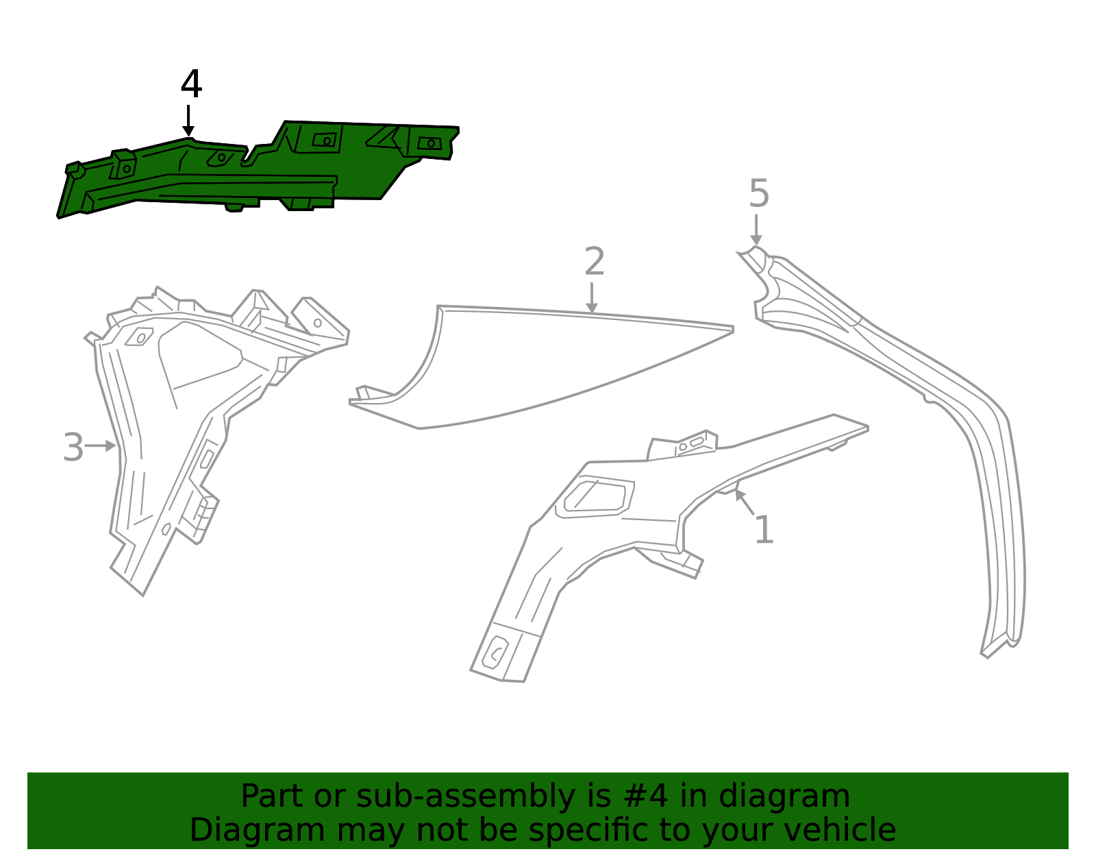 Driver Side Quarter Upper Trim Panel Bracket - GM (84038701)