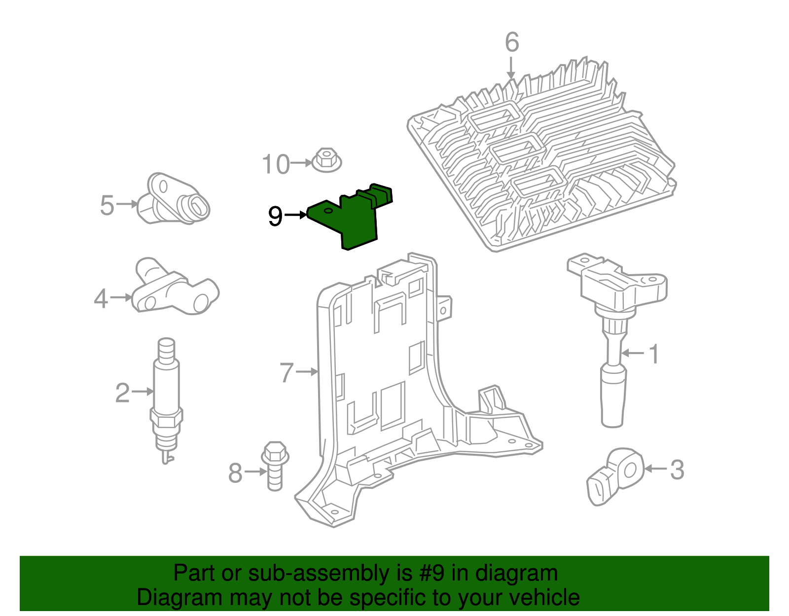 Engine Control Module Bracket Clip - Cadillac (84152199)