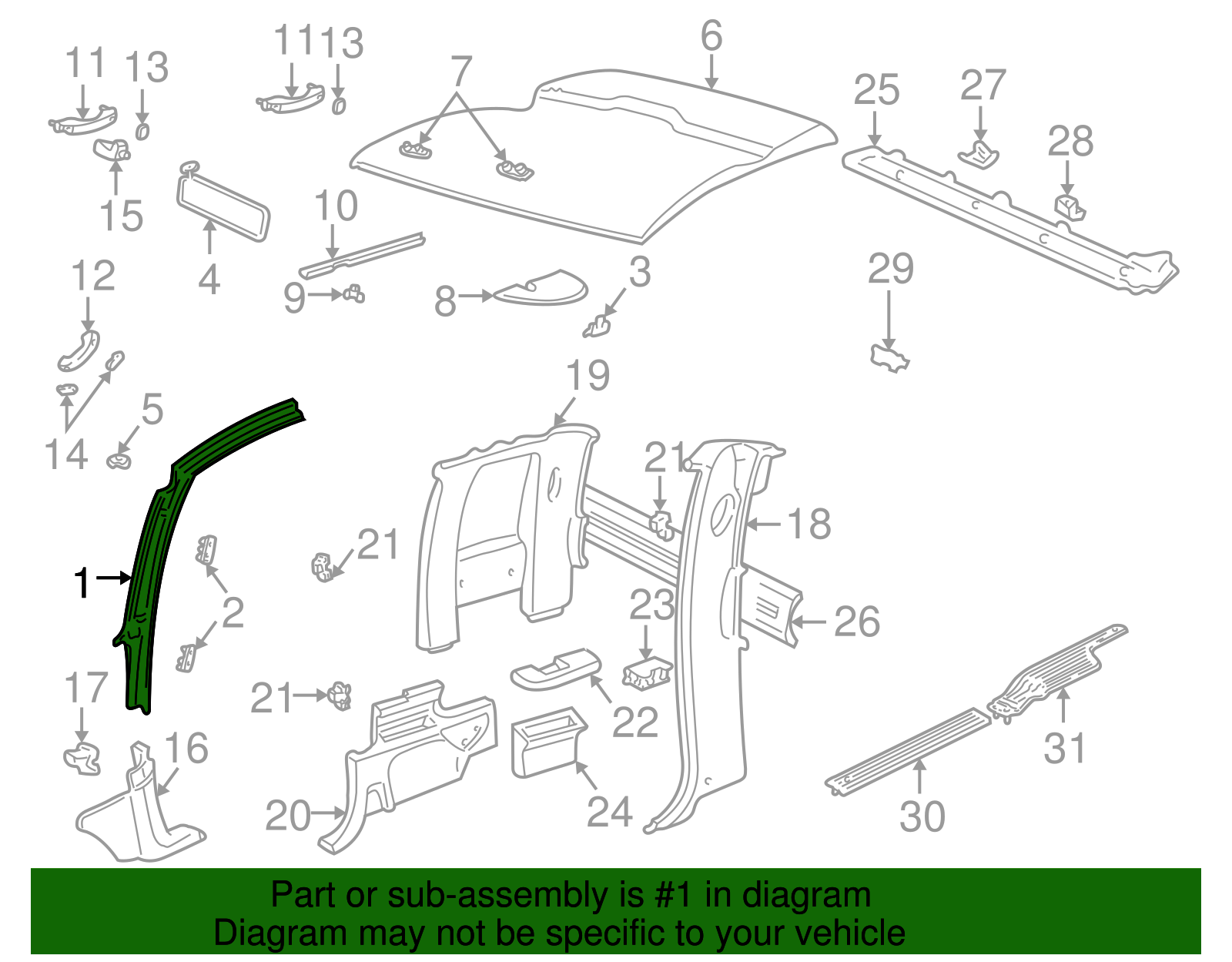 Windshield Pillar Trim - GM (93804322)