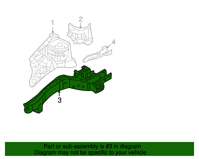 2007-2008 Hyundai Entourage Lower Rail 64601-4D010 | Hyundai Wholesale ...