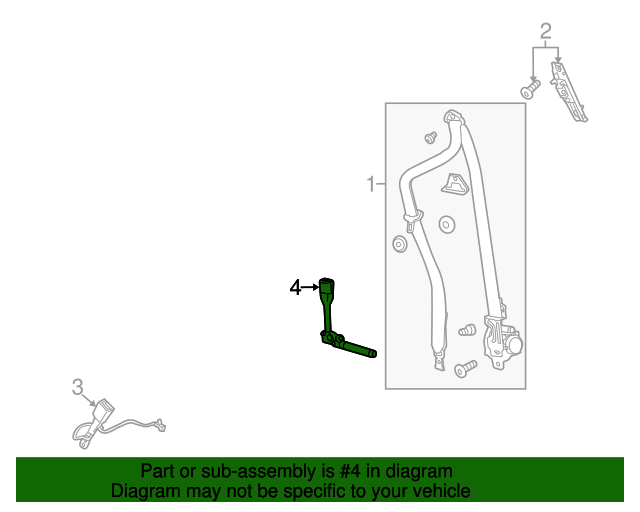 20132017 Buick Encore Cocoa Driver Seat Belt Tensioner Kit 19352617
