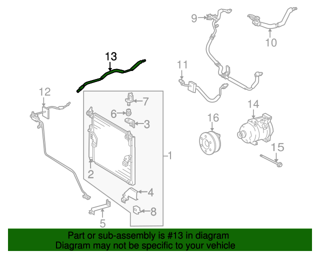20072010 Toyota FJ Cruiser AC Line 887166B740 Toyota Parts Center