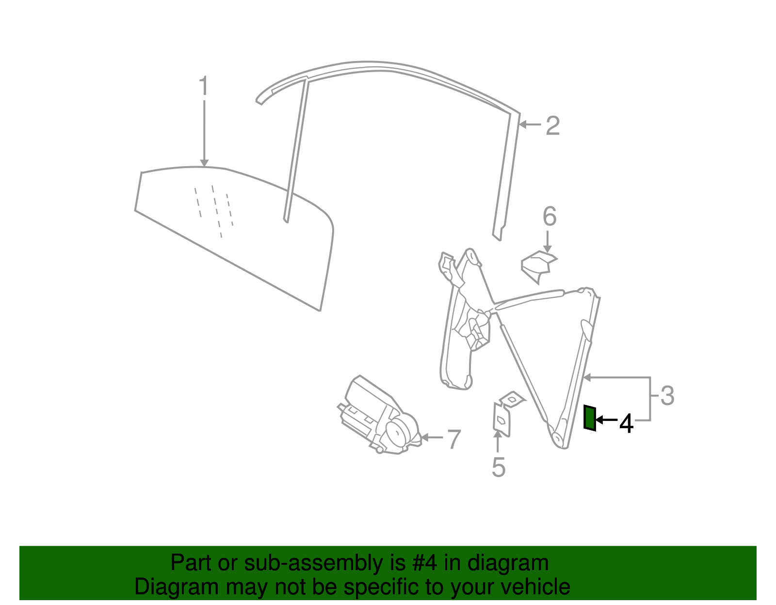 Window Regulator Damper - Volkswagen (7L0-837-529)