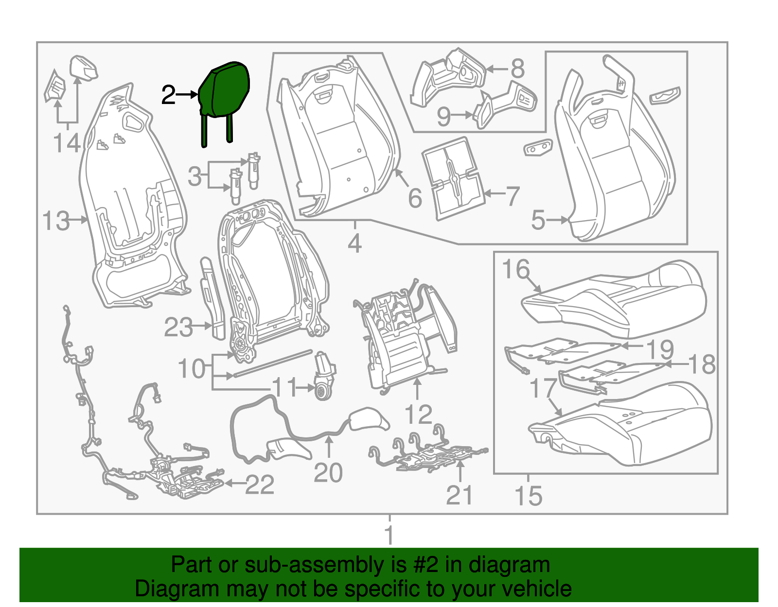 Jet Black Front Head Restraint - GM (84054040)