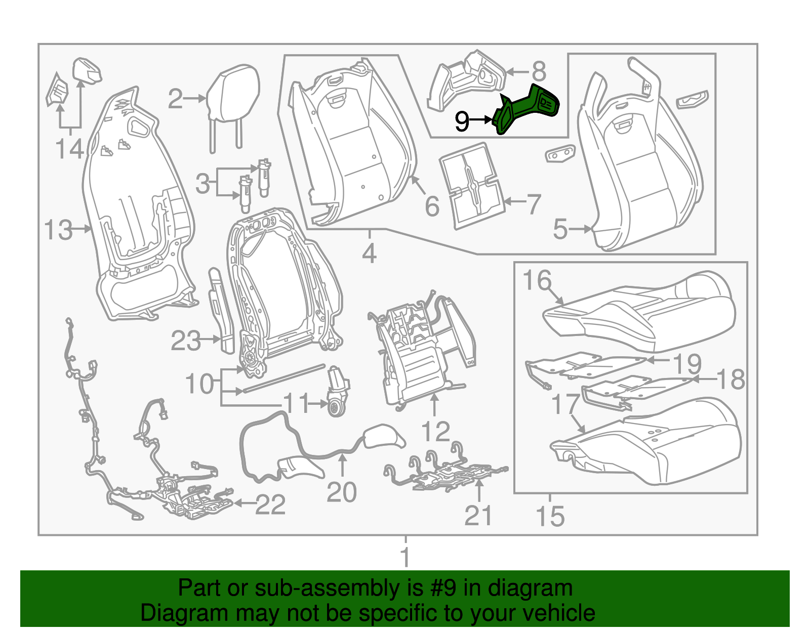 Jet Black Front Seat Back Bezel - GM (84054099)