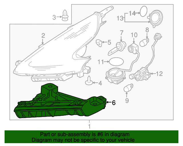 Genuine Nissan Lens /& Housing Bracket 62228-1EA0A