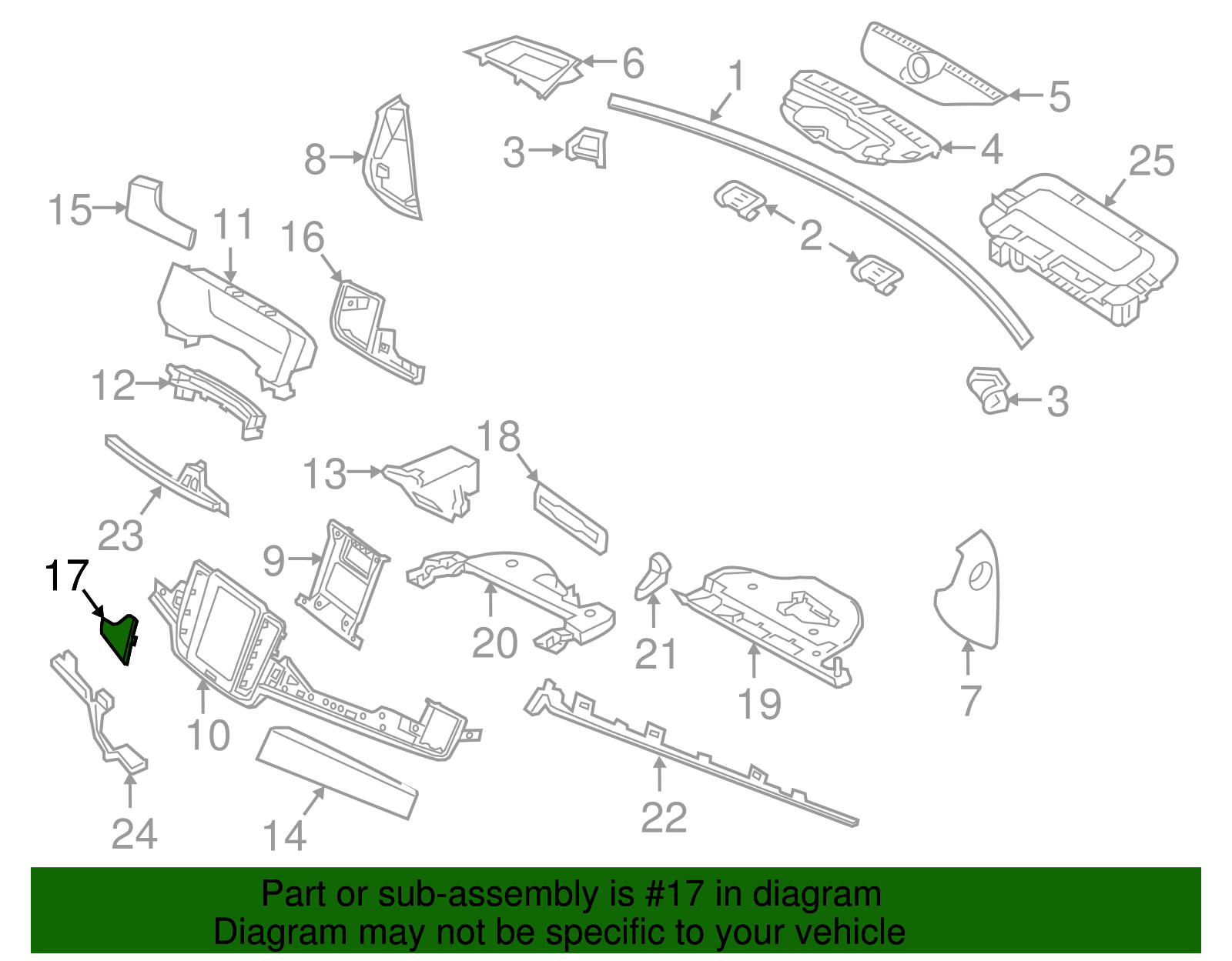2021-2025 Volvo S90 Center Molding 32234510 | OEM Euro Parts