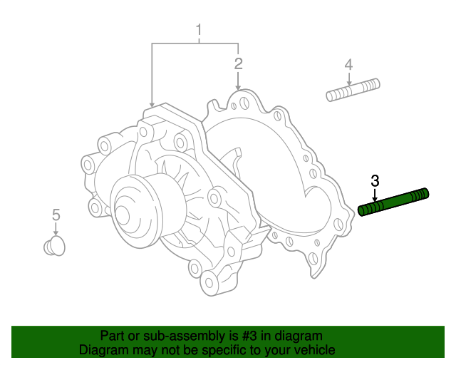 9012608012 Water Pump Assembly Stud For 19992006 Lexus Lexus OE Parts
