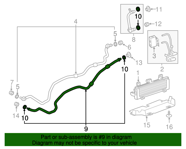 20172019 GM Automatic Transmission Fluid Cooler Inlet Line 84190270