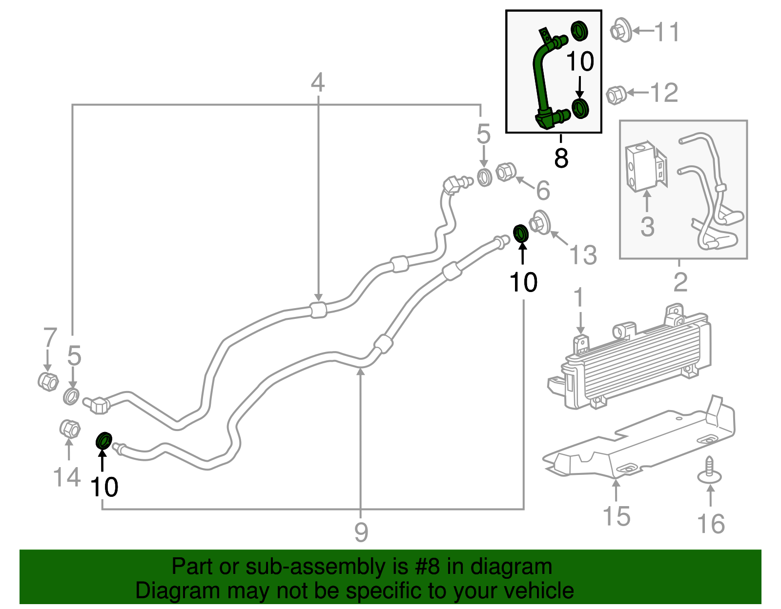 Automatic Transmission Auxiliary Fluid Cooler Inlet Line - GM (84348113)