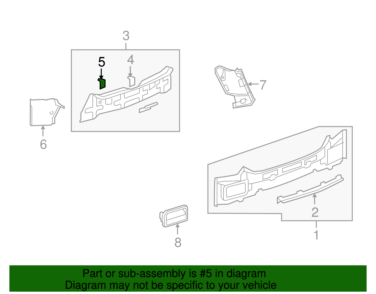 Driver Side Spare Wheel Stowage Tray Bracket - GM (96659672)