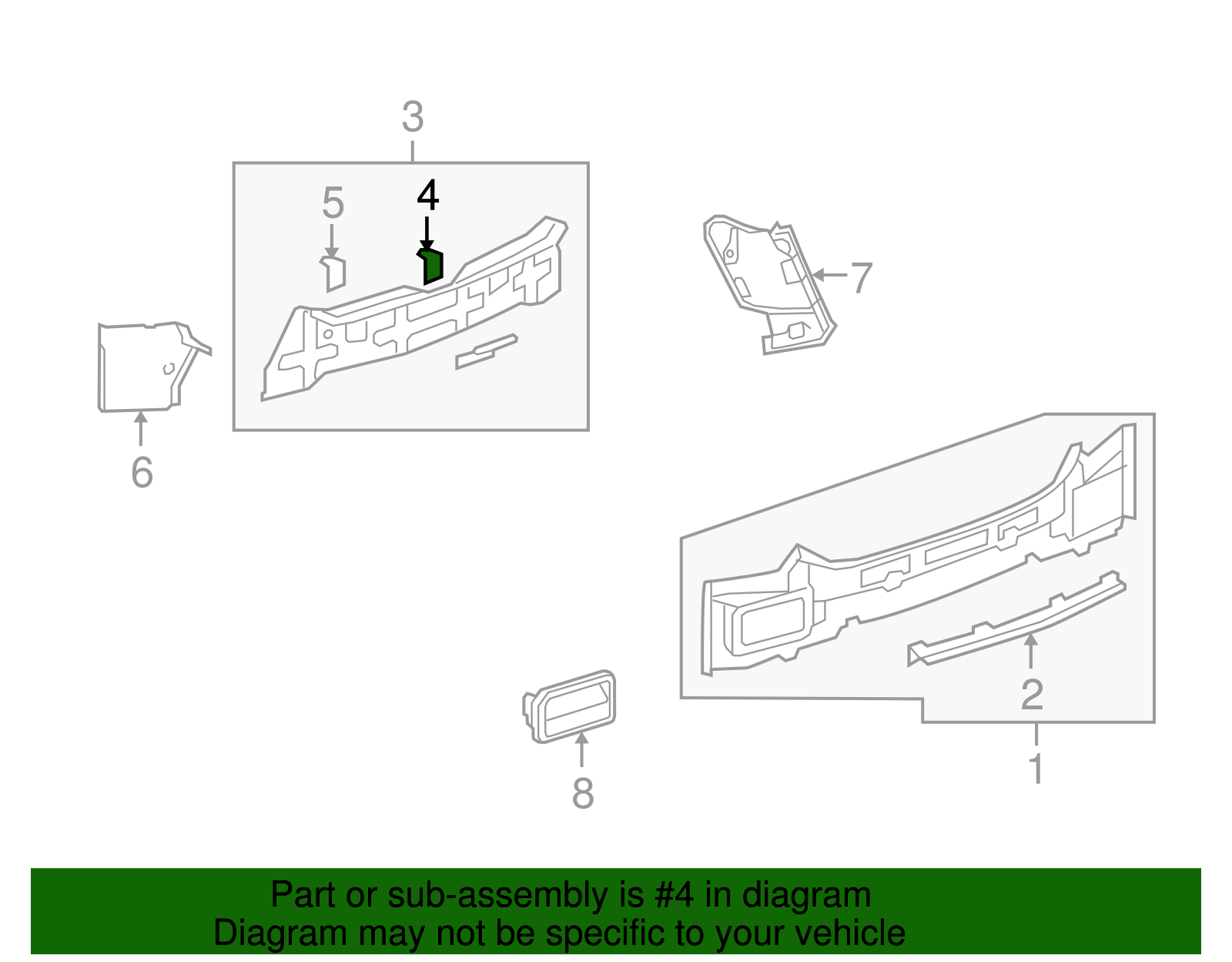 Passenger Side Spare Wheel Stowage Tray Bracket - GM (96659671)