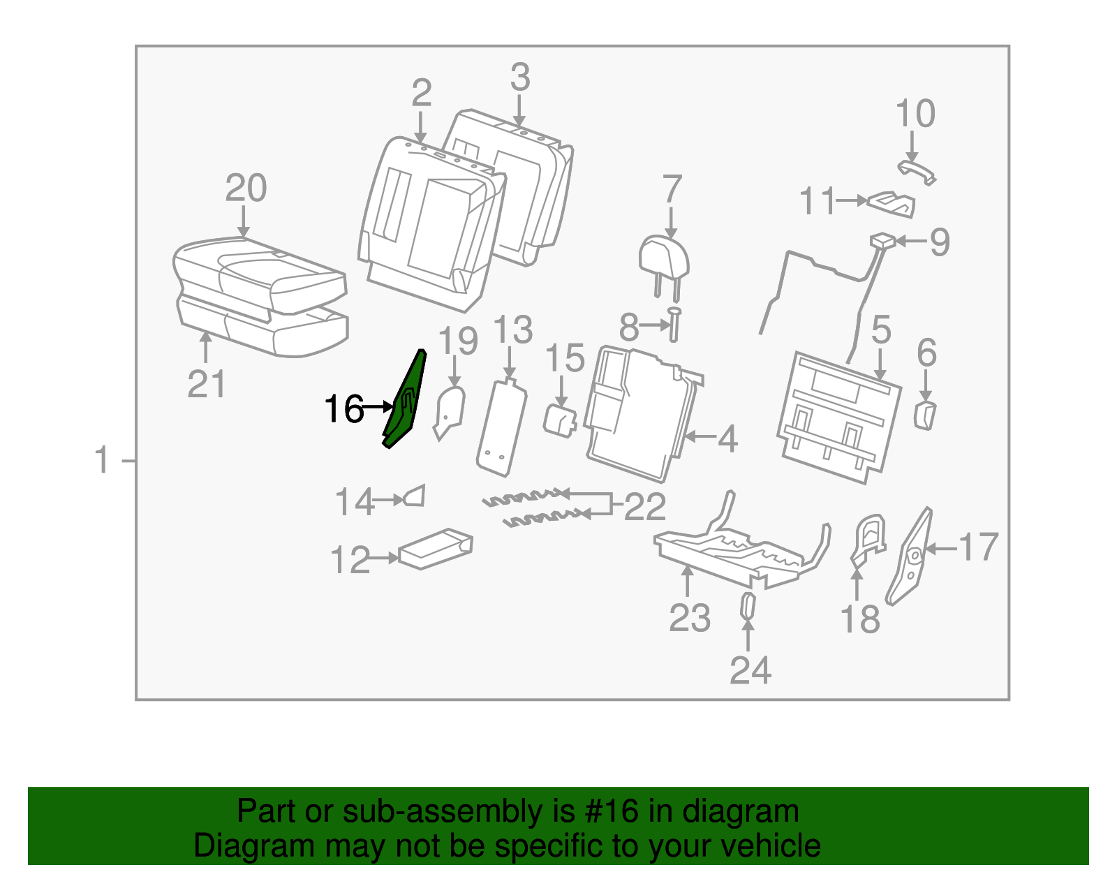 Rear Driver Side Seat Inner Recliner - GM (96839511)