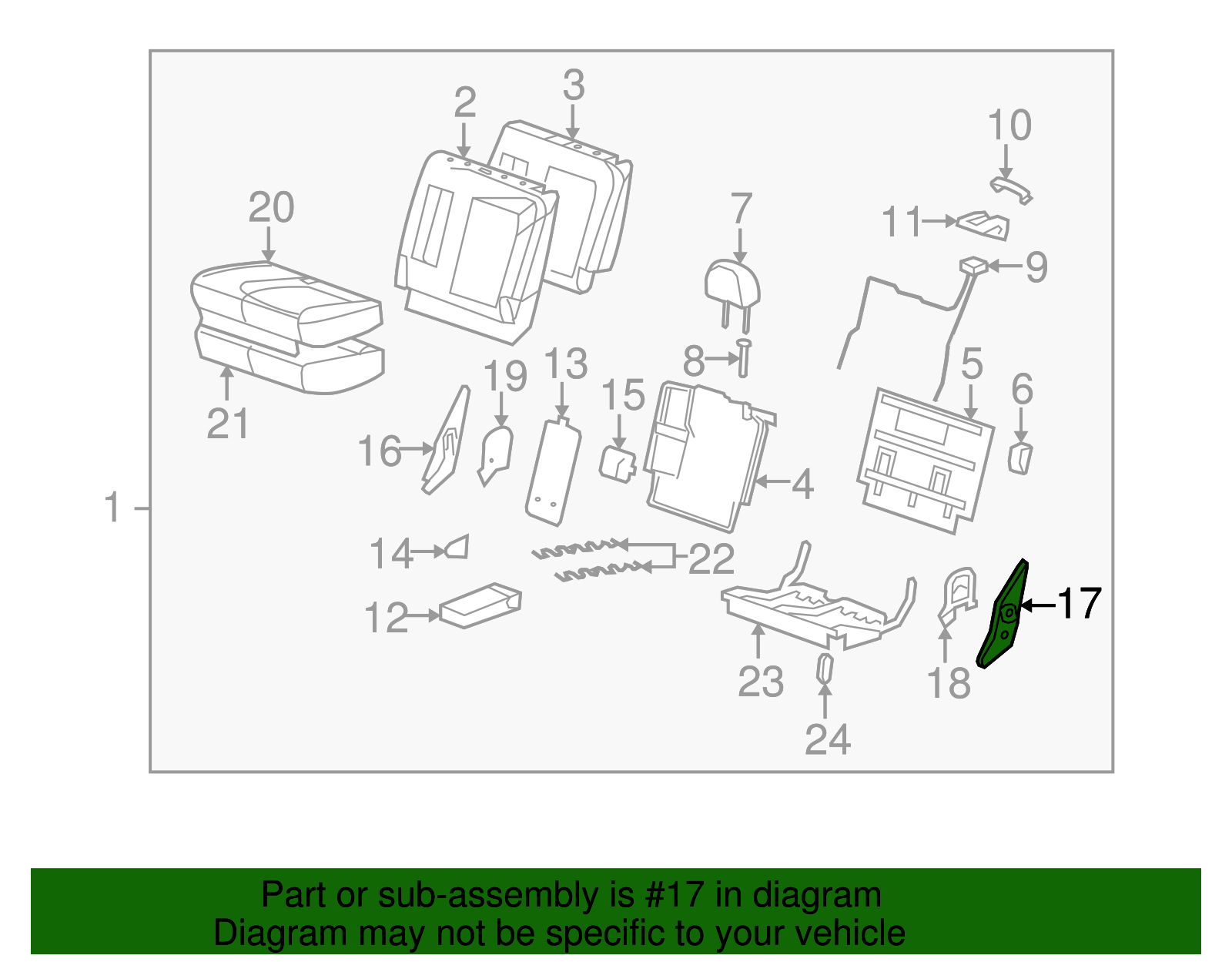 Rear Driver Side Seat Outer Recliner - GM (96839512)