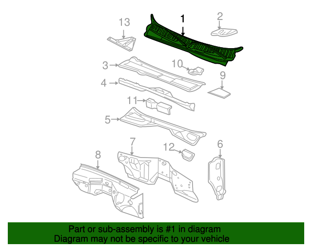 15829661 Air Inlet Grille Panel 19992007 GM GM Parts Club