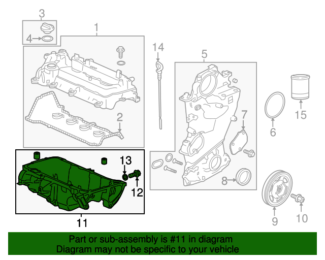 112005K1A00 Pan Assembly, Oil 2017 Honda Accord Honda Parts Online