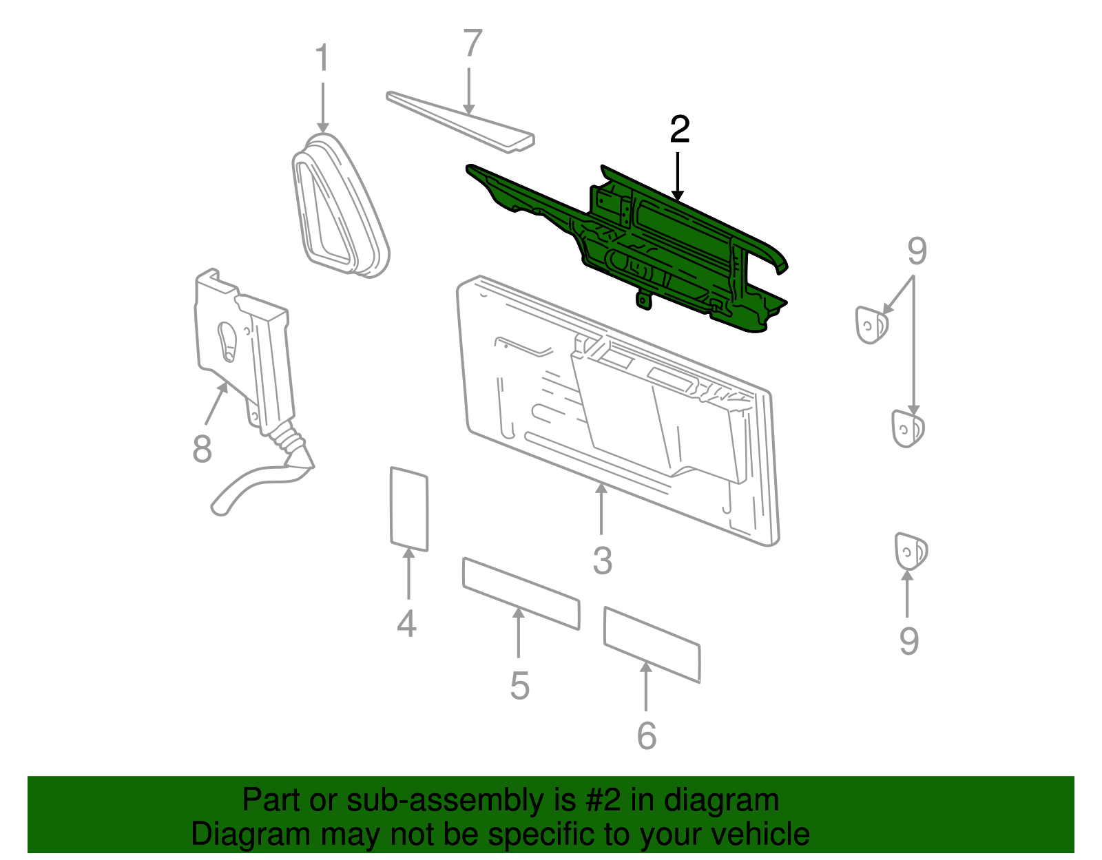 Lid Assembly-Cargo Box Stow Box (Gray)       *Gray - GM (93789992)