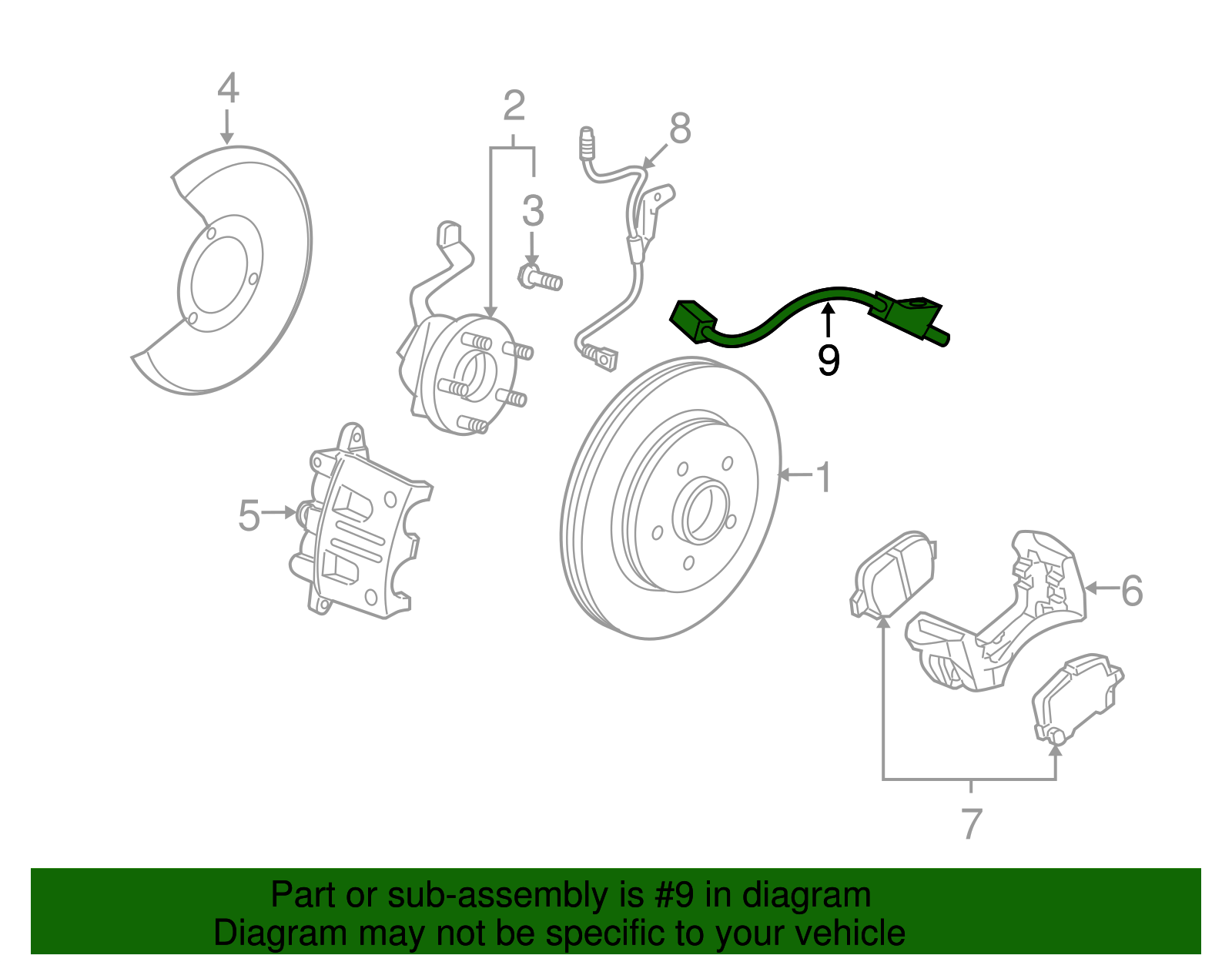 Front Wheel Speed Sensor with Bolt - GM (19299535)